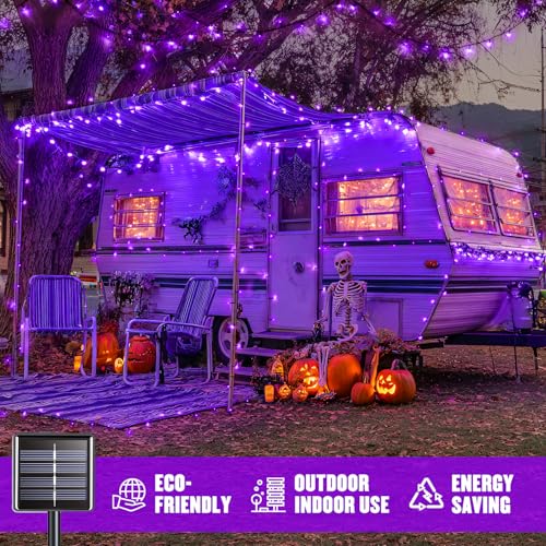 2 Pack Solar Halloween Lights (Purple / 100LED*2)