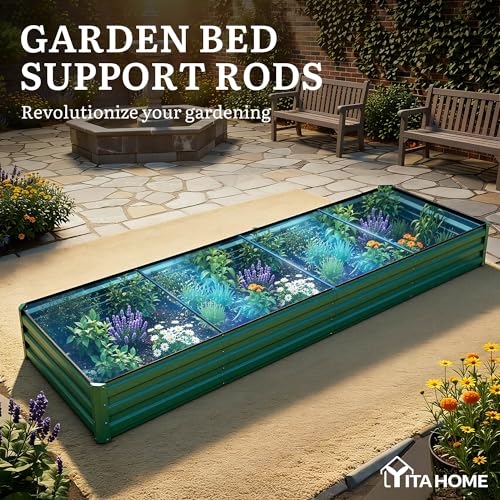 2pcs 12x4x1ft Galvanized Raised Garden Bed (12x4x1FT(2PCS) / Green)