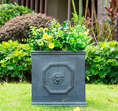 Accent Square Dusty Blue Concrete Planter 12.6" W (Antique Gray / 12.6")