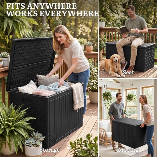230 Gallon Extra Large Outdoor Storage Box (Dark Black / 230 Gallon)