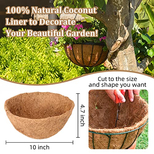 4 Pack 10 Inch Hanging Basket Coco Liners Replacement (4pcs / 10 Inch)