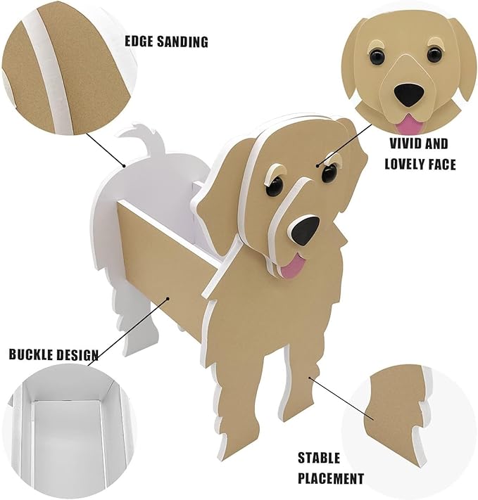 Small Chihua Doll Dog Planter Plant Pots, Animal Shaped Planter Pot, Premium Garden Succulent Plant Pots Cute Dog Design, Storage Container Planters for Indoor Plants 9.8 x 6.3 inch