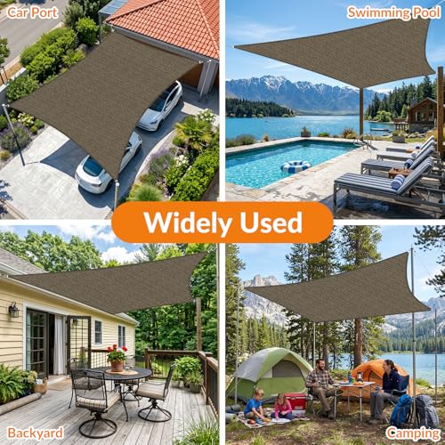 25'X32' Sun Shade Sail Brown Curved Square Customizable (Brown / 25'X32' custom)