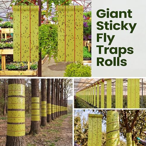 4 Pcs Giant Flypaper Fly Traps (Yellow)