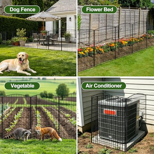 Decorative Garden Fence 6 Panels 13ft (6 Panels 13ft(L)-42"(H) - With Gate)