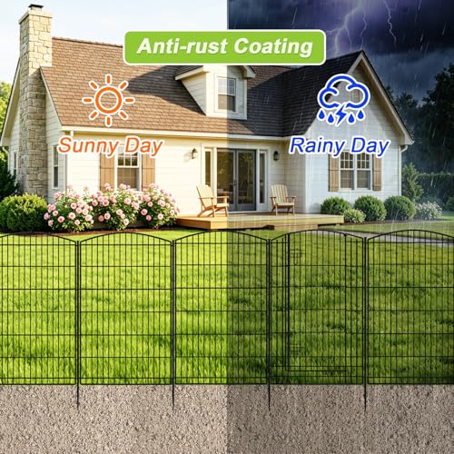 Decorative Garden Fence 12 Panels 26ft (12 Panels 26ft(L)-42"(H) - With Gate)