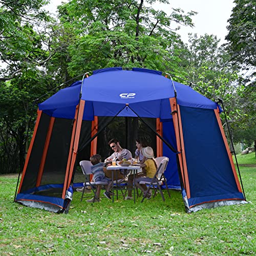 Screen House Tent 13 x 13 Ft Screened Mesh Net Wall Canopy (Blue-1 / 13'x13')