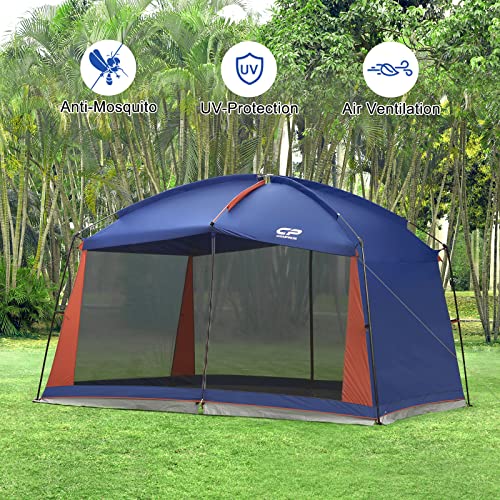 Screen House Tent 12 x 10 Ft Screened Mesh Net Wall Canopy (Blue-2 / 12'x10')