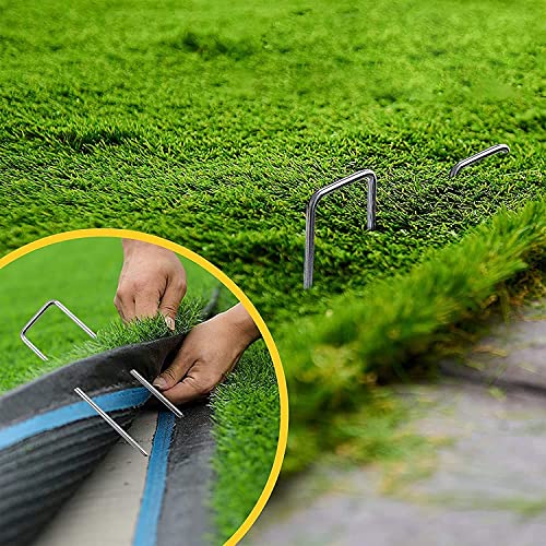 4 inch 200 Pack Landscape Staples Galvanized Garden Stakes (200 Count)