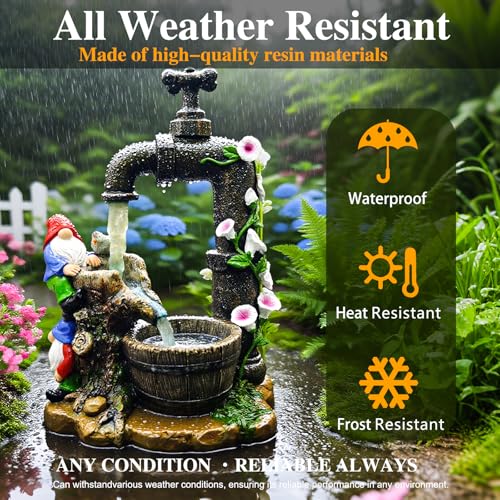 Solar Garden Gnomes Lights Outdoor Statues Yard Decorations Gifts for Mom (Gnome)