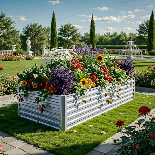 6x3x2ft 2pcs Large Raised Garden Bed Kit (Silver / 6x3x2ft 2pcs)