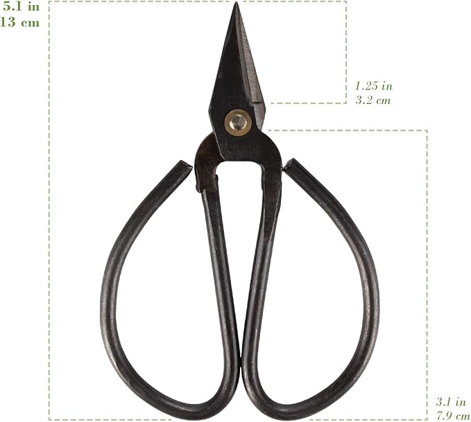 BambooMN 5.1" Heavy Duty Bonsai Forged Sharp Scissors - 10 Pieces