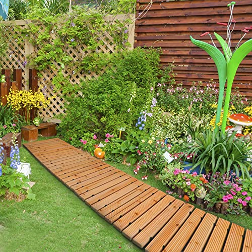8' Wooden Garden Pathway (8ft (L) x 22in (W) / Natural-straight)