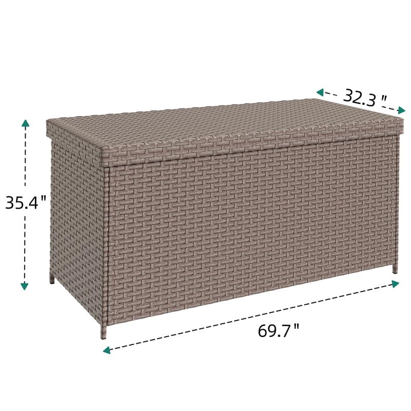 260 Gallon Wicker Deck Box (Brown / 260Gal)