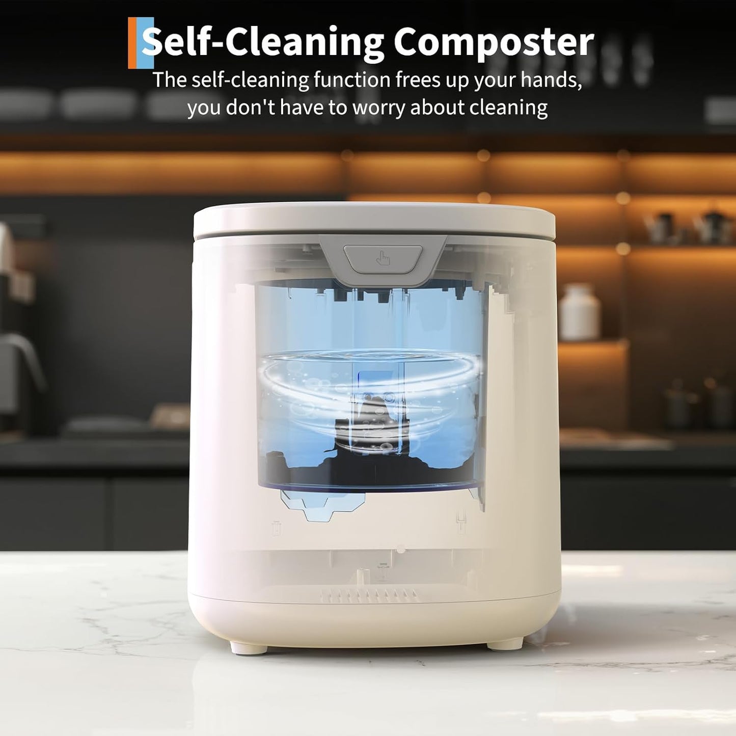 3.5L Electric Composter Countertop, 3 Modes Kitchen Smart Compost Bin with Auto Cleaning, LED Display, Turns Kitchen Waste Into Dry Manure, Low Noise Food Waste Compost Machine