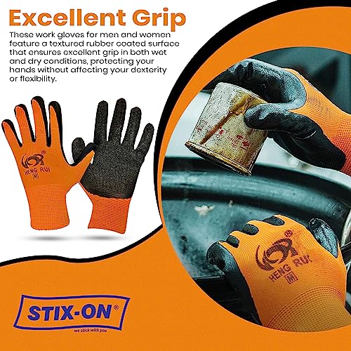 20 Pairs Orange Small Work Gloves (Small (Pack of 20 Pairs) / Orange)