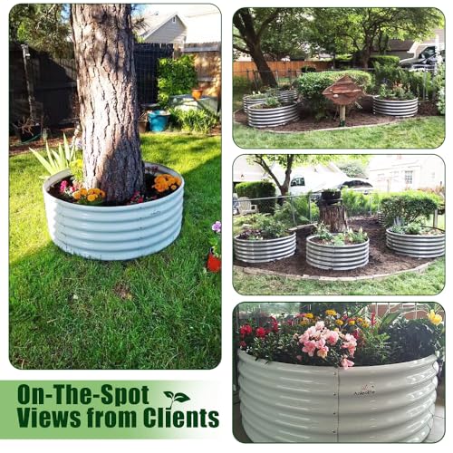 Anleolife 6 Bed 4ft Round & 6x2ft Oval Raised Bed Set (6 Count)