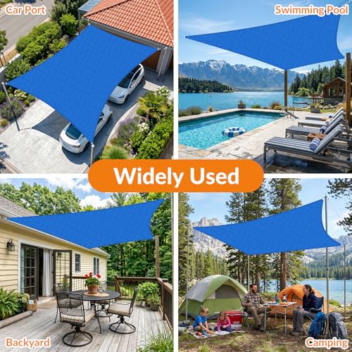 15'X15' Sun Shade Sail Blue Curved Square Customizable (Blue / 15'X15' custom)