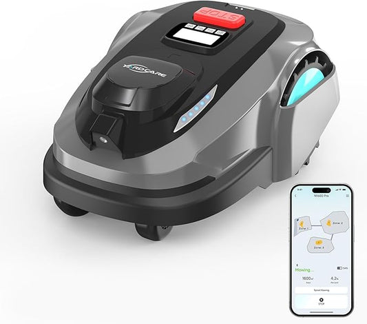 N1600 PRO Wireless Robot Lawn Mower, RTK+Vision Navigation, 0.4 Acre Coverage, APP Smart Control, Multi-Zone Mowing, Ordered Cutting Path, Smart Robot Lawn Mower for Yards