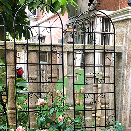 8 Pack Metal Garden Trellis for Climbing Plants (Black D-71"H)
