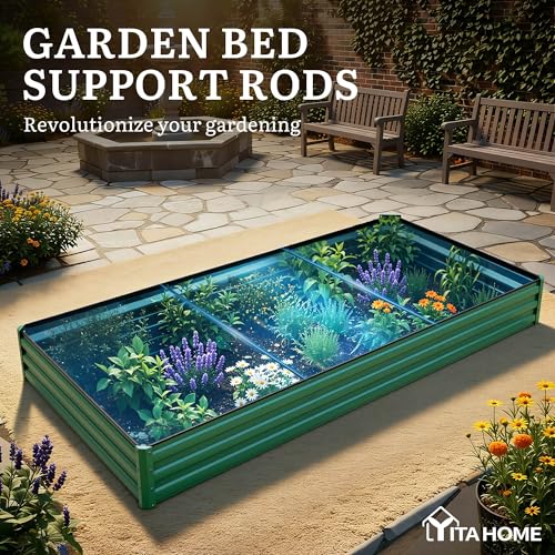 4pcs 8x4x1ft Galvanized Raised Garden Bed (8x4x1ft 4pcs / Green)