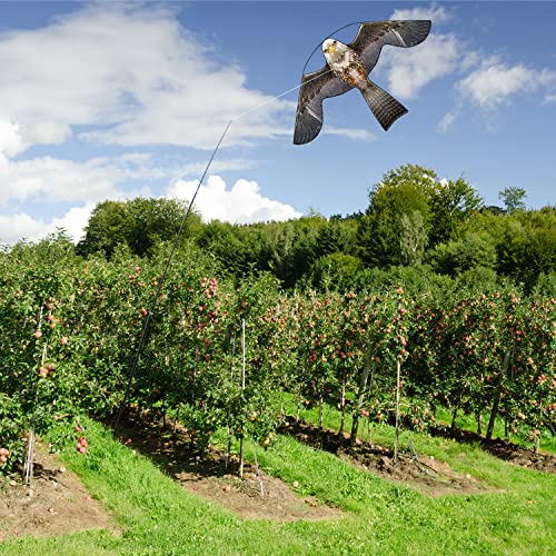 Bird Scarer Kite with 19ft Pole Bird Hawk Flying Kite