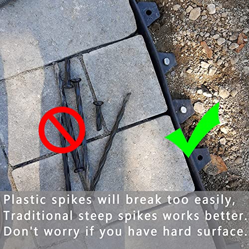 12 Inch Galvanized Landscape Stakes Metal Landscape Edging Anchoring Spikes (50 Count)