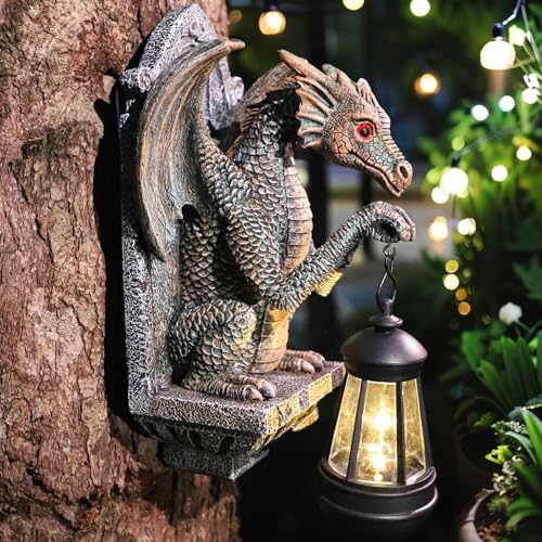 Dragon Statue Solar Lantern for Garden Décor