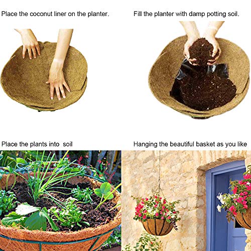 Coco Liners for Planters 16 Inch 4PCS Round Shape (4 Count)