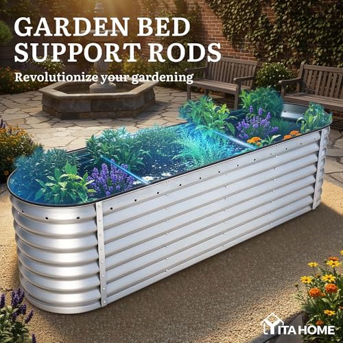 2pcs 24" Tall 9 in 1 Large Raised Garden Bed Kit (Silver Gray / 8x2x2ft 2pcs)