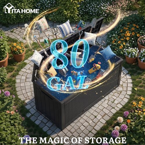 80 Gallon Outdoor Storage Box (Black&Sliver / 80 Gallon)