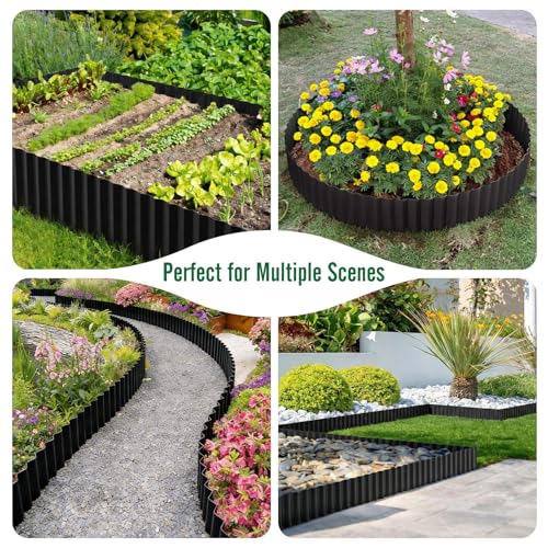 Corrugated Metal Garden Edging 4" x 10Ft (Black)