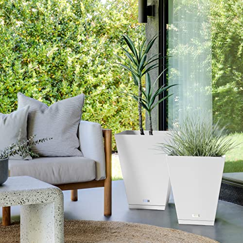 Nobleton Indoor (White / 18 inch - 2 Pack with saucers)