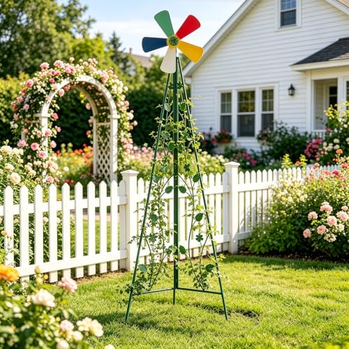 8FT Ornamental Windmill for Yard (6.2ft-green)