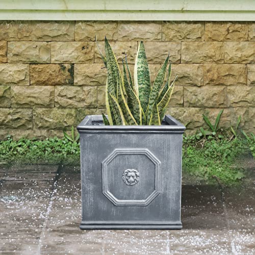 Accent Square Dusty Blue Concrete Planter 12.6" W (Antique Gray / 12.6")