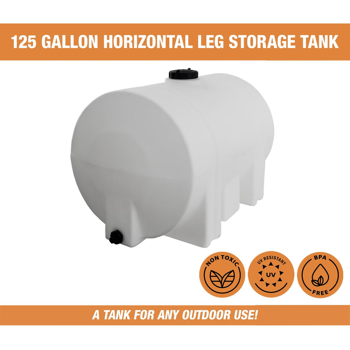 125 Gallon Polyethylene Storage Tank with Legs (125 Gallon)