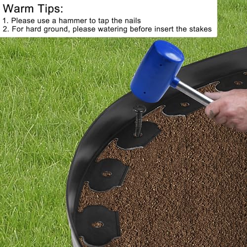 2 Inch Tall 200 FT Garden Edging Kit with 240pcs Spikes (Black / 2IN x 200FT)