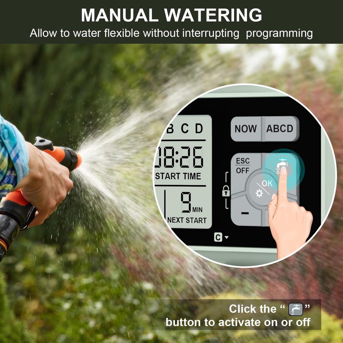 Watering Timer 4 Zone with with Brass Inlet (4 Outlets with Brass Inlet)