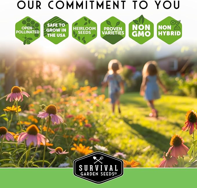 Pollinator Seed Mixture to Attract Monarch Butterflies, Bees & Pollinators - 2 Packets - Milkweed, Garden Flower, & Wildflower Mix for Planting - Support Conservation Efforts - Survival Garden Seeds