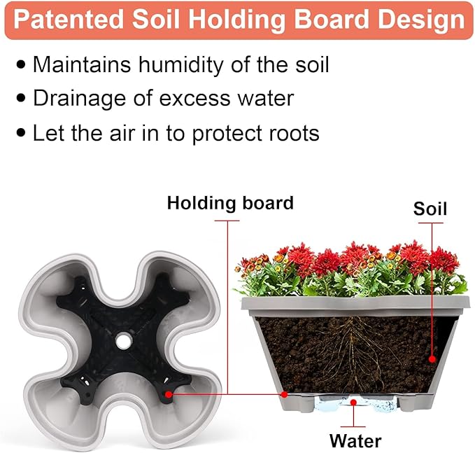GameXcel Vertical Planter Tower- 3 Tier Stackable Garden Planter with Wheels and Tool Set – Grow Strawberries Herbs Flowers and Vegetables - Indoor Outdoor Use Gray