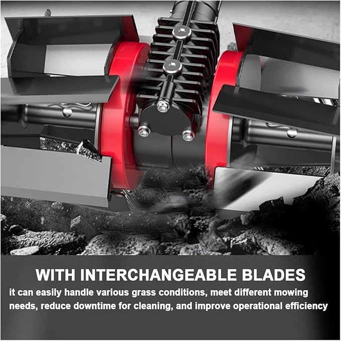 Professional Garden Cultivator Kit - Fits Standard Trimmers - Soil Loosening, Trenching & Weeding Wheels Included - Durable Construction(Furrowing Wheel typ)
