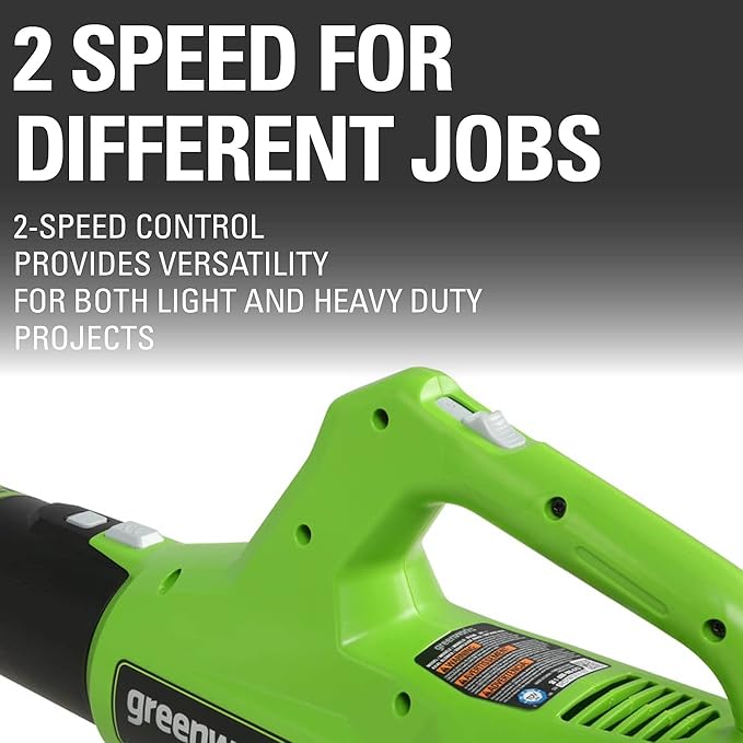 Greenworks STBL24B210 String Trimmer, 12" Blower (2.0Ah) Gen 2, Green