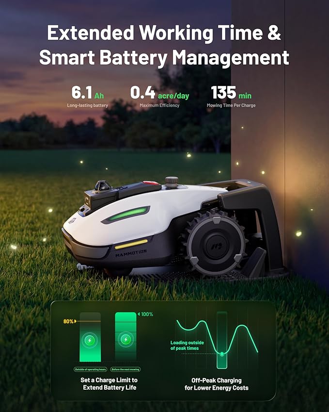 (2026 Upgrade) Mammotion YUKA mini 2 1000H Robotic Lawn Mower Reception 0.25 Acre, 360° LiDAR + AI Vision, 45% Slope, DropMow, Smart Battery Management,Cutting Heights 2.0"-3.5"