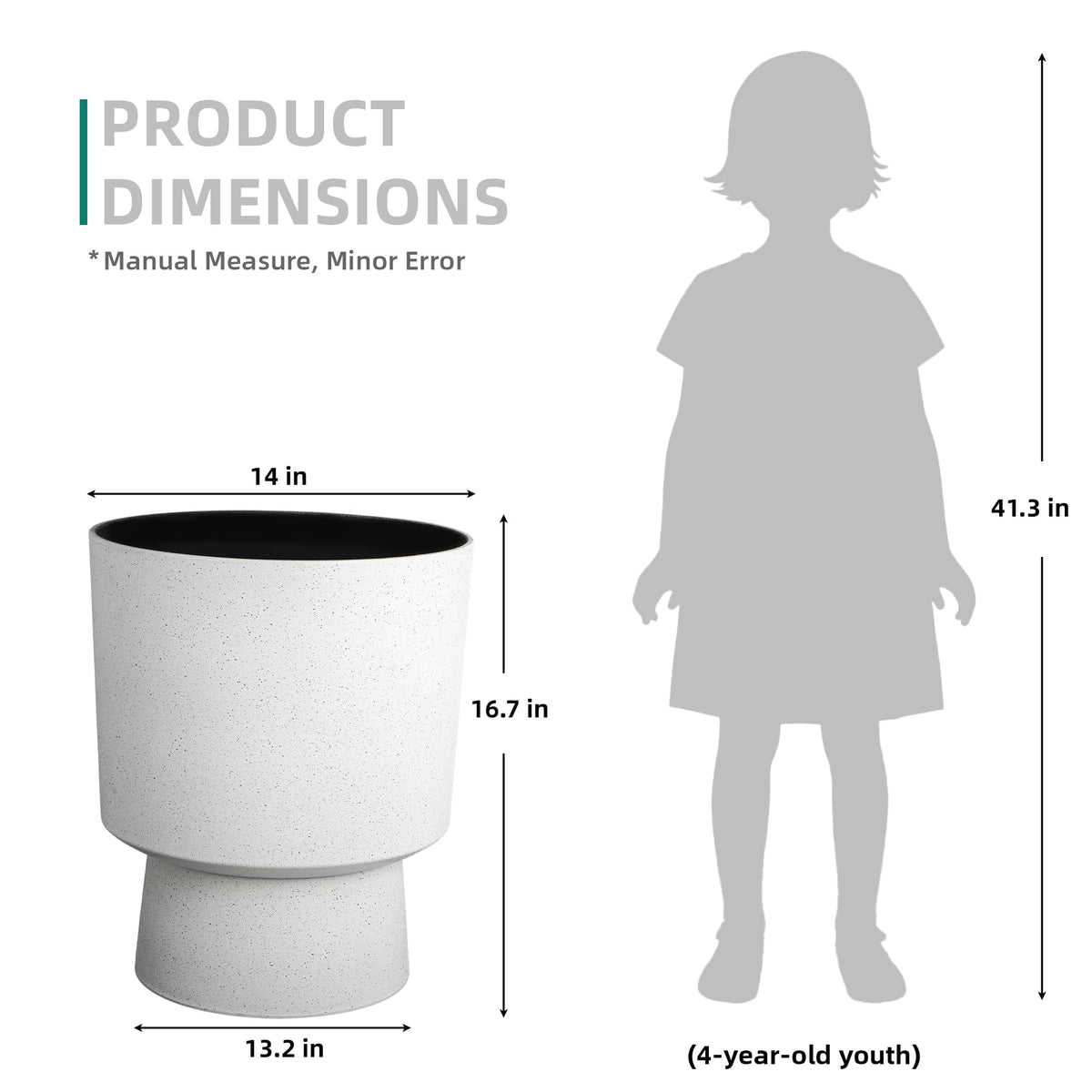 Autodaya 16.75" Urn (16.8"h-white Terrazzo)