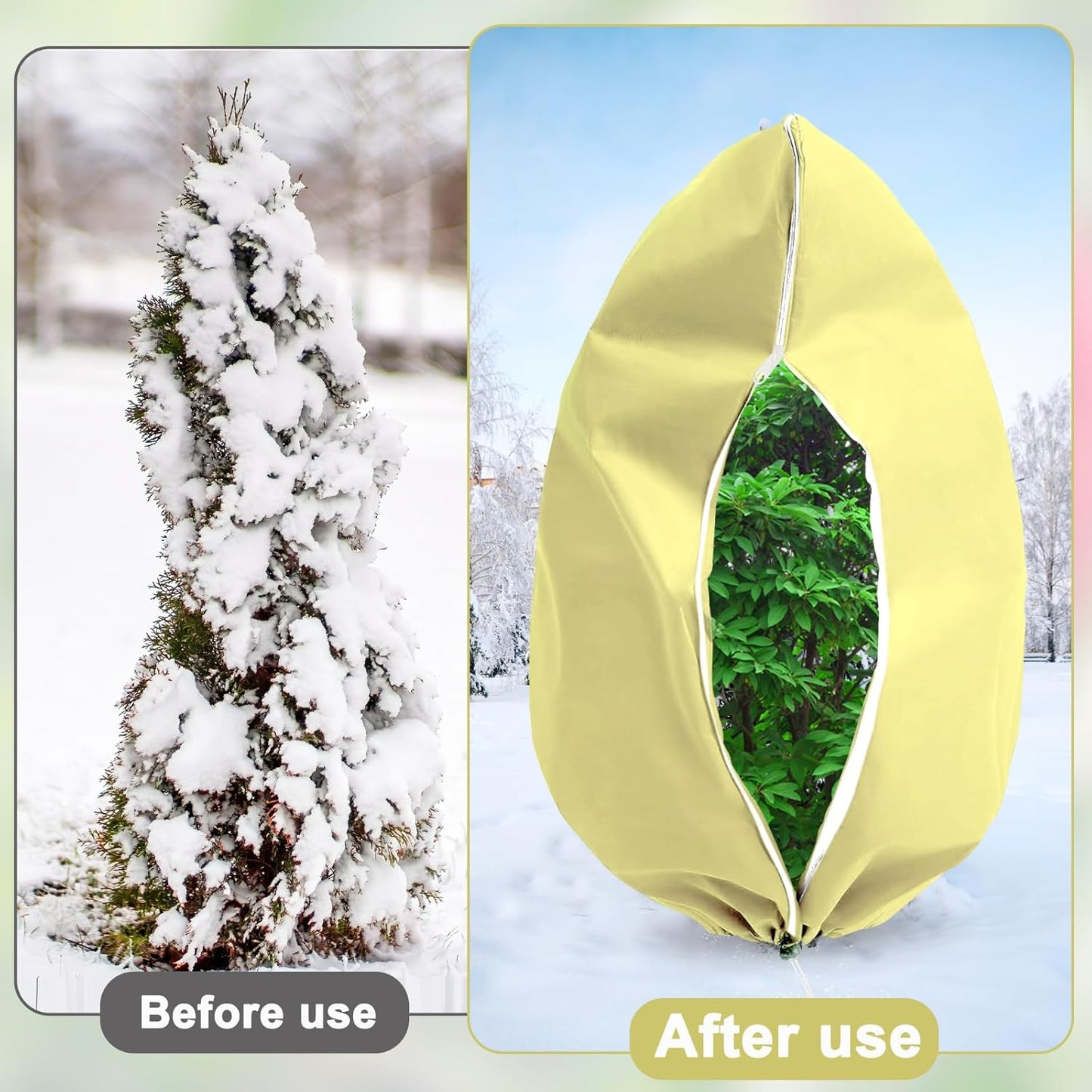 DQS 2 Pack Plant Covers Freeze Protection, 31.4" x47.2" Winter Frost Protection Blankets Frost Cloth,Suitable for Outdoor Winter Frost, Cold Weather, shrubs, Trees, Jackets, and coverings