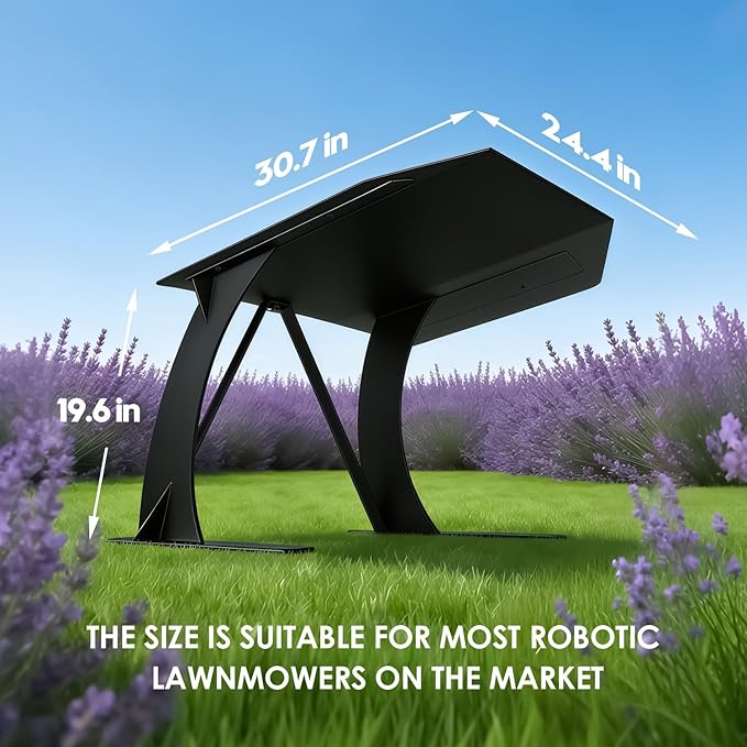 Large Robot Mower Garage, Durable Carbon Steel Rain Cover for Robotic Lawn Mowers, Outdoor Shade Cover, Waterproof and UV-Proof Garden Garage, Fits 95% of Models, Robot Mower Accessories (2.0)
