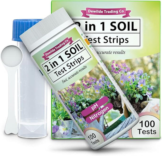 PH and Nitrogen Soil Test Kit with Test Tube - 100 Test Included - Professional Testing Kit for Home Garden Lawn Yard Grass