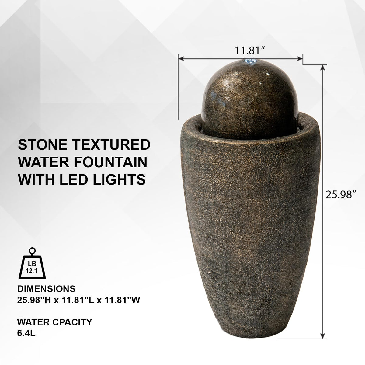 25.98" H Outdoor Water Fountain (Bronze / 25.98"H)