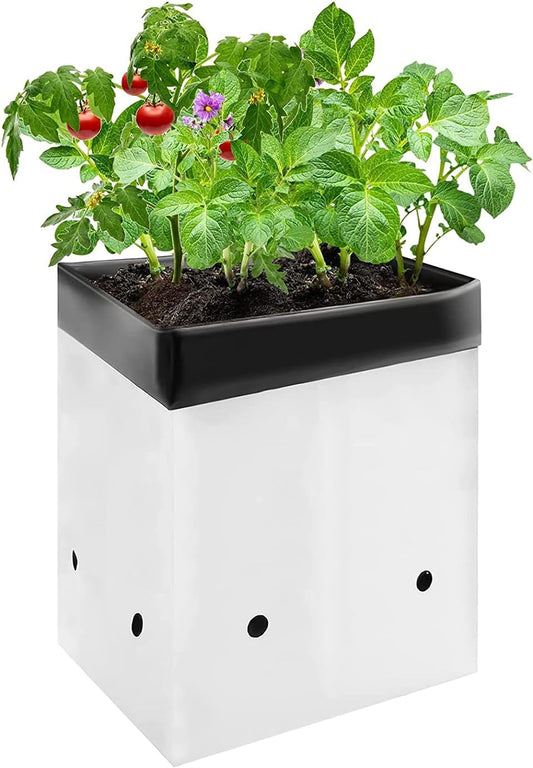 VIVOSUN 50-Pack 3 Gallon Grow Bags for Plants, Black-and-White Thick Plastic Bags for Potting Seedlings, and Rooting