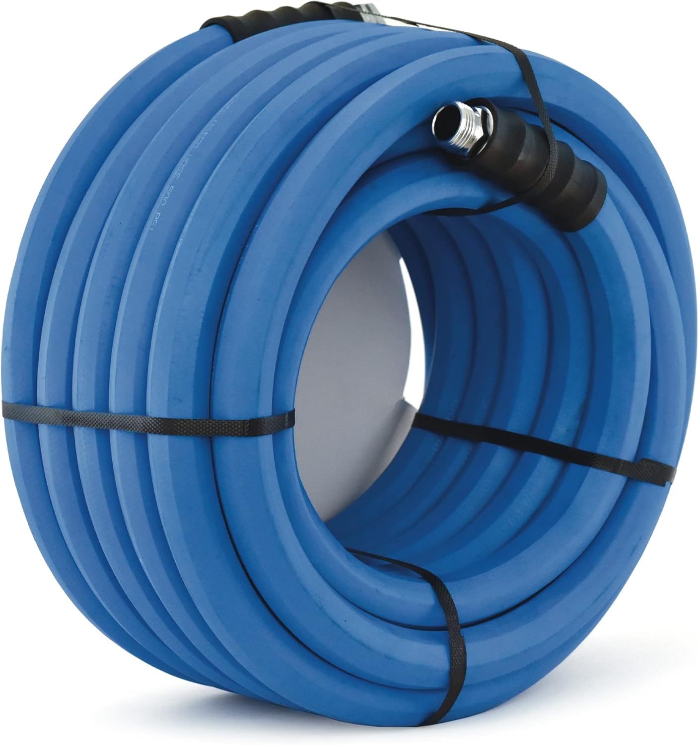 BluSeal Hot/Cold Water Rubber Garden Hose, 100% Rubber, Ultra-Light, Super Strong, 500 PSI, 50F to 190F Degrees, High Strength Polyester Braided (3/4" x 100')